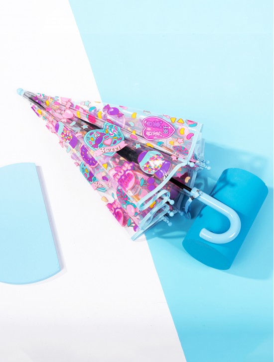 Kids Clear Sweet Candy Patterned Umbrella